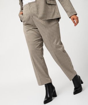 Pantalon 7/8ème à motif pied-de-poule femme grande taille vue1 - GEMO (G TAILLE) - GEMO