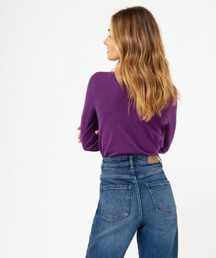 Pull fin à col montant avec boutons métalliques femme vue3 - GEMO(FEMME PAP) - GEMO