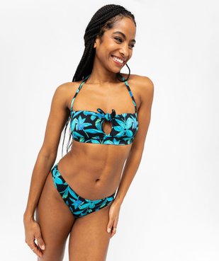 Haut de maillot de bain bandeau à motifs fleuris femme vue3 - GEMO 4G FEMME - GEMO