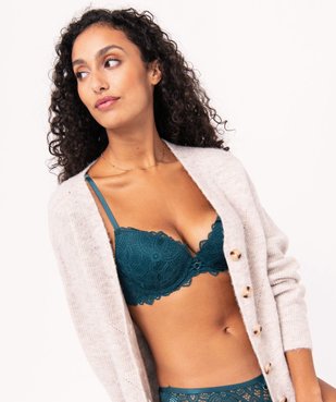 Soutien-gorge push-up en dentelle avec dos fantaisie vue1 - GEMO(HOMWR FEM) - GEMO