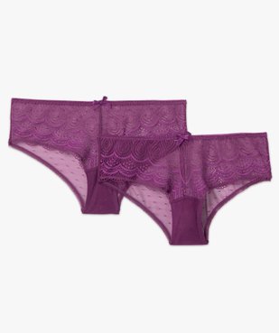 Shorty en dentelle et tulle femme (lot de 2) vue4 - GEMO(HOMWR FEM) - GEMO