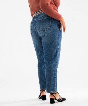 Jean droit à taille haute avec ceinture fantaisie femme grande taille vue3 - GEMO (G TAILLE) - GEMO