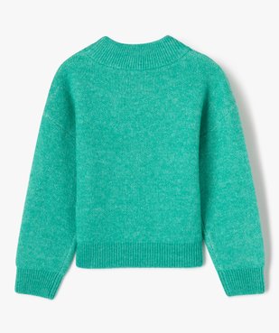 Pull col montant avec inscription sur l’avant fille vue3 - GEMO (ENFANT) - GEMO