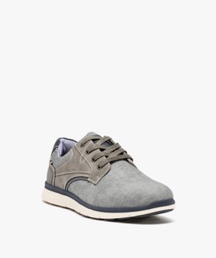 Derbies homme dessus toile style sportswear vue2 - GEMO(URBAIN) - GEMO