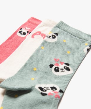 Chaussettes hautes imprimées panda fille (lot de 3) vue2 - GEMO (ENFANT) - GEMO