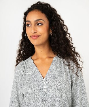 Blouse fluide imprimée à manches 3/4 femme vue2 - GEMO 4G FEMME - GEMO