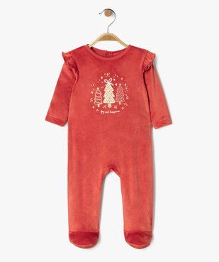 Pyjama de Noël en velours doux imprimé bébé vue1 - GEMO(BB COUCHE) - GEMO