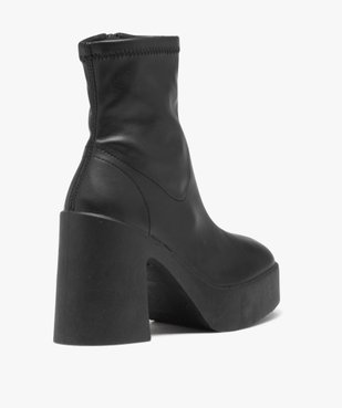 Boots femme unies à semelle plateforme et talon flare vue4 - GEMO(URBAIN) - GEMO