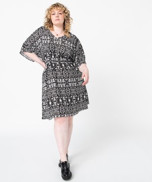 Robe femme grande taille imprimée à manches courtes  vue1 - GEMO (G TAILLE) - GEMO