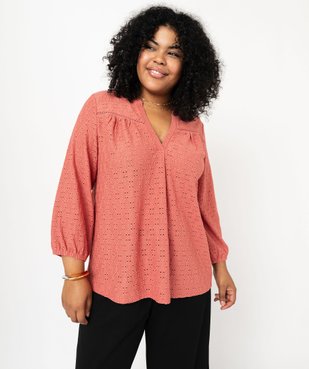 Blouse manches 3/4 en maille ajourée femme grande taille vue5 - GEMO 4G GT - GEMO