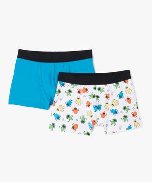 Boxers en coton stretch uni et imprimé garçon (lot de 2) vue1 - GEMO 4G GARCON - GEMO