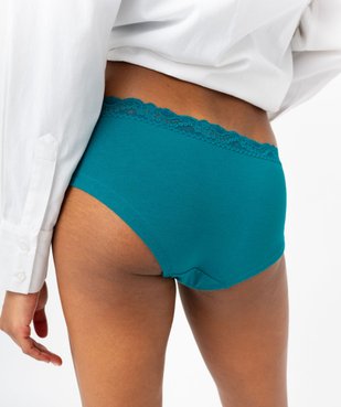 Shorty en coton stretch avec ceinture dentelle femme (lot de 2) vue3 - GEMO 4G FEMME - GEMO