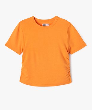 Tee-shirt manches courtes crop top à fronces fille vue1 - GEMO 4G FILLE - GEMO