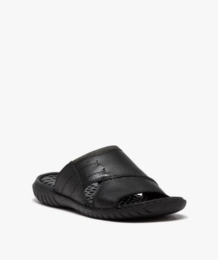 Mules homme dessus en cuir uni à semelle confort vue2 - GEMO (CASUAL) - GEMO