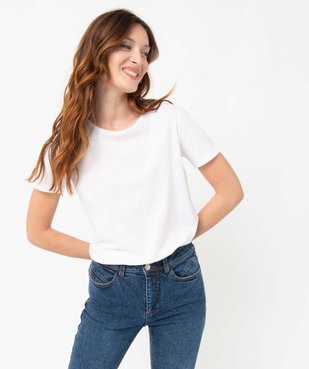 Tee-shirt à manches courtes et col rond femme vue2 - GEMO(FEMME PAP) - GEMO