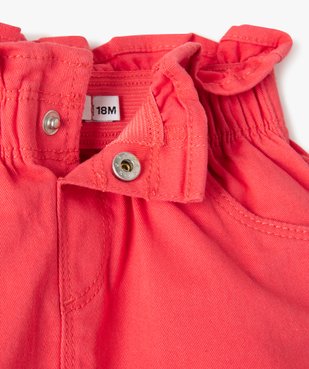 Jupe bébé fille à taille froncée en coton stretch vue2 - GEMO(BEBE DEBT) - GEMO