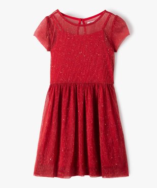 Robe fille en voile plissé et pailleté vue2 - GEMO (ENFANT) - GEMO