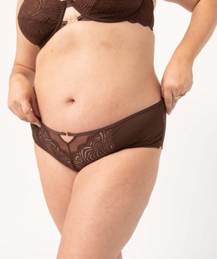 Shorty femme grande taille en dentelle, tulle et microfibre vue1 - GEMO(HOMWR FEM) - GEMO