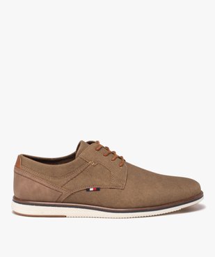 Derbies homme unis style denim à lacets ronds cirés vue1 - GEMO(URBAIN) - GEMO