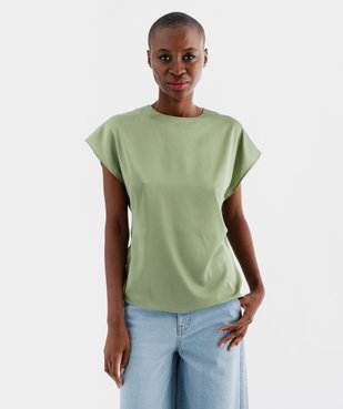 Blouse à manches courtes en matière satinée femme vue1 - GEMO(FEMME PAP) - GEMO