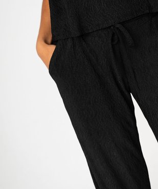 Pantalon ample et fluide en maille froissée femme vue3 - GEMO(FEMME PAP) - GEMO