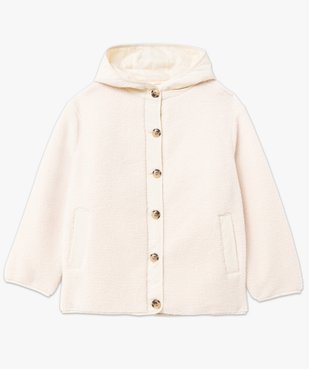 Manteau à capuche en sherpa et toile femme vue4 - GEMO (G TAILLE) - GEMO