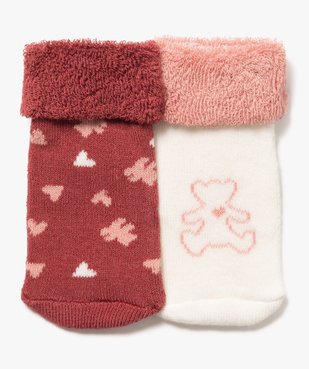 Chaussettes en maille bouclette douillette imprimée bébé (lot de 2) - LuluCastagnette vue1 - LULUCASTAGNETTE - GEMO