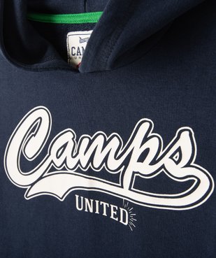 Sweat garçon à capuche avec inscription poitrine - Camps United vue4 - CAMPS UNITED - GEMO