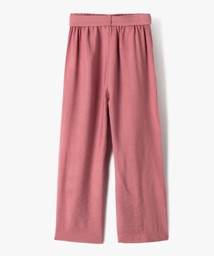 Pantalon large en viscose avec ceinture à boucle fille vue3 - GEMO (ENFANT) - GEMO