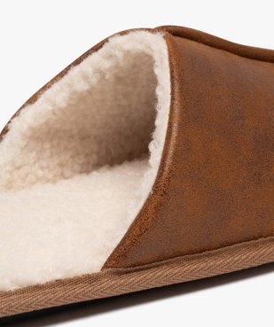 Chaussons homme mules fourrées sherpa vue6 - GEMO 4G HOMME - GEMO