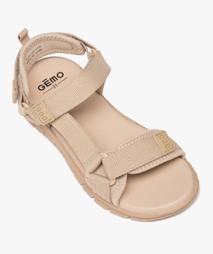 Sandales garçon unies avec brides en textile et à scratch vue5 - GEMO (ENFANT) - GEMO