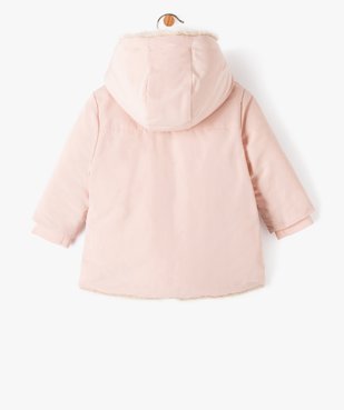 Blouson à capuche doublure fourrure imitation bébé fille vue5 - GEMO 4G BEBE - GEMO