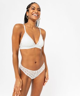 Soutien-gorge triangle en dentelle avec mousses amovibles vue5 - GEMO(HOMWR FEM) - GEMO