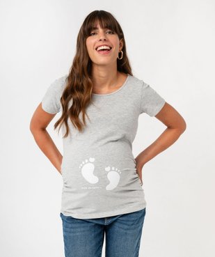 Tee-shirt de grossesse imprimé à manches courtes vue1 - GEMO 4G MATERN - GEMO