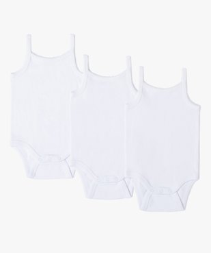 Bodies bébé à bretelles (lot de 3) 100% coton biologique vue1 - GEMO 4G BEBE - GEMO