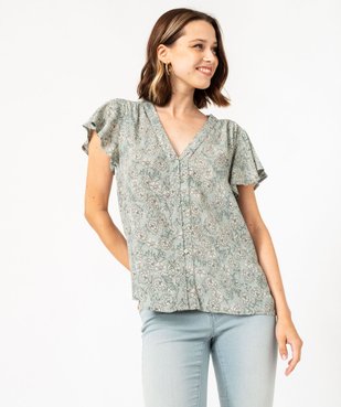 Blouse manches courtes imprimée à boutons femme vue2 - GEMO(FEMME PAP) - GEMO