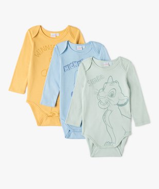 Body bébé à manches longues et col américain (lot de 3) - Disney vue1 - DISNEY BABY - GEMO