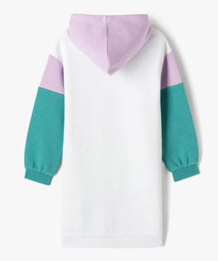 Robe sweat à capuche multicolore fille vue3 - GEMO 4G FILLE - GEMO