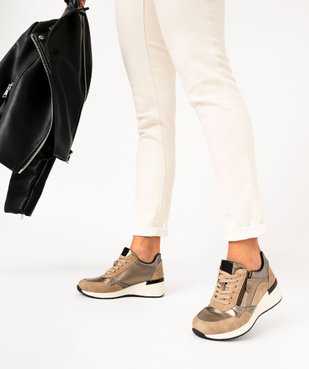 Derbies confort look sport avec talon compensé femme vue1 - GEMO (SPORTSWEAR) - GEMO