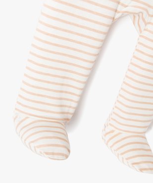 Pyjama bébé à pont-dos en coton rayé avec motif vue3 - GEMO(BB COUCHE) - GEMO