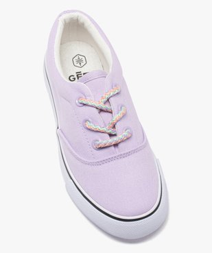 Tennis en toile avec lacets multicolores fille vue5 - GEMO 4G FILLE - GEMO