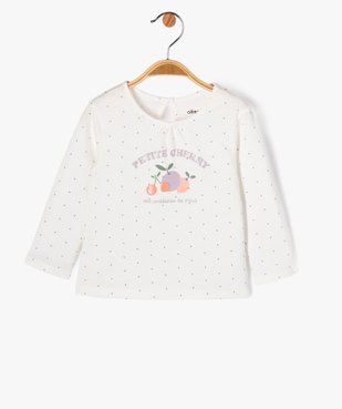 Tee-shirt à manches longues à motif pailleté bébé fille vue1 - GEMO 4G BEBE - GEMO