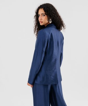 Veste de tailleur à grand col en matière satinée femme vue3 - GEMO(FEMME PAP) - GEMO