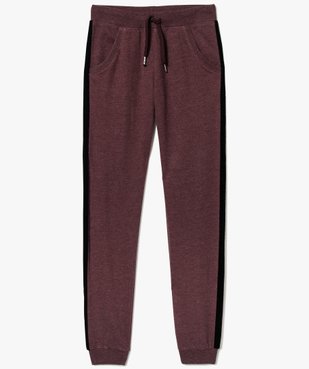 Pantalon de jogging chiné avec bandes en velours vue1 - GEMO (JUNIOR) - GEMO