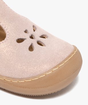 Chaussures premiers pas bébé fille en cuir vernis uni et à scratch - NA! vue12 - NA! - GEMO