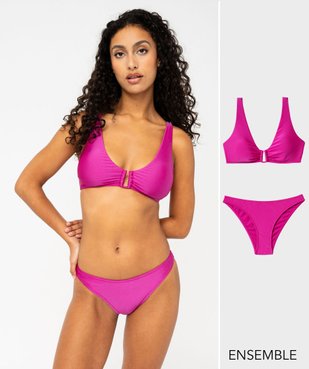 Ensemble de maillot de bain deux pièces rose pour femme - GEMO