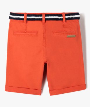 Bermuda chino avec ceinture tressée garçon - LuluCastagnette vue4 - LULUCASTAGNETTE - GEMO