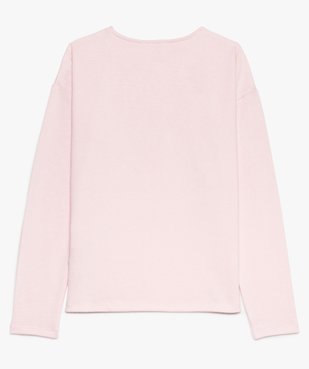 Pull fille en maille fine avec inscription sur l'avant vue3 - GEMO (JUNIOR) - GEMO