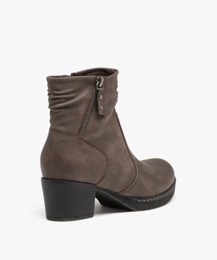 Boots fourrées à talon et semelle plateforme femme vue4 - GEMO (CONFORT) - GEMO