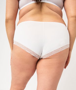 Shorty en microfibre et dentelle femme grande taille (lot de 2) vue2 - GEMO(HOMWR FEM) - GEMO